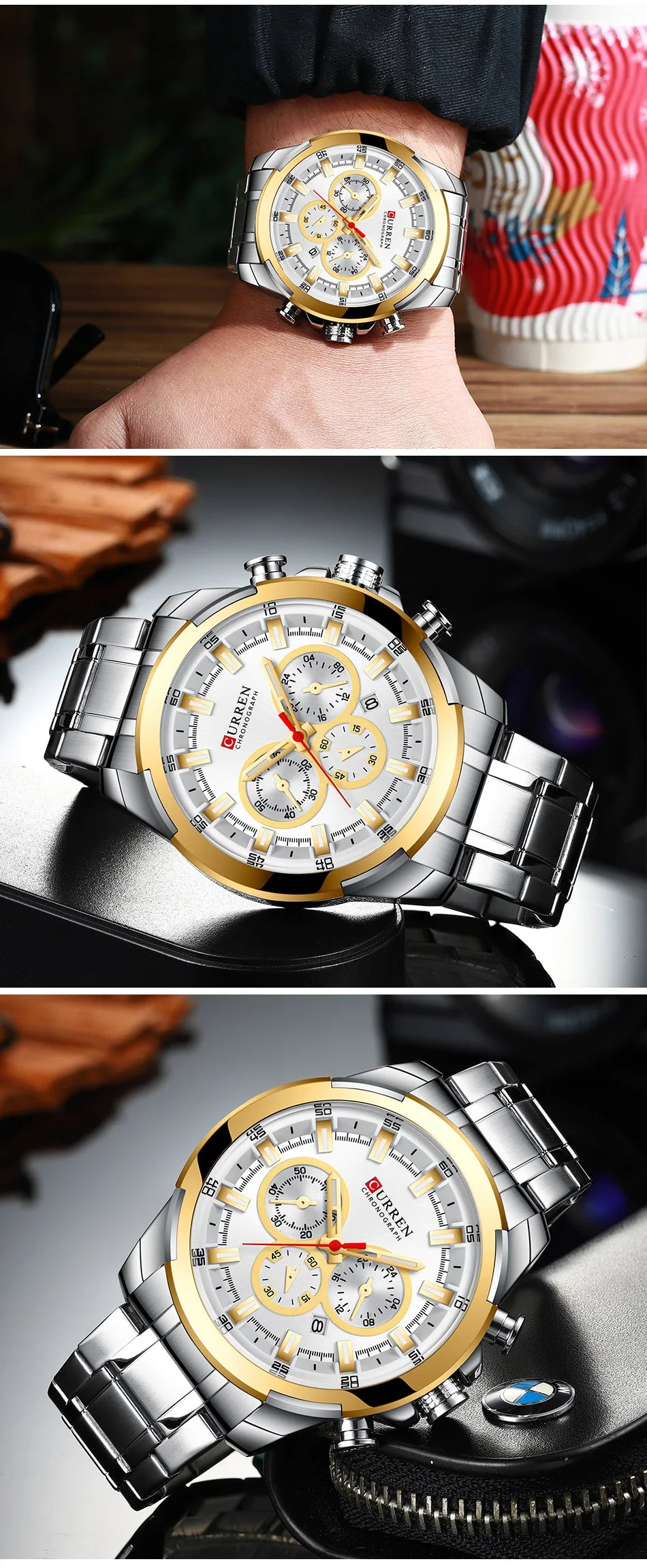 CURREN Men’s Watches Top Brand Big Sport Watch Luxury Men Military