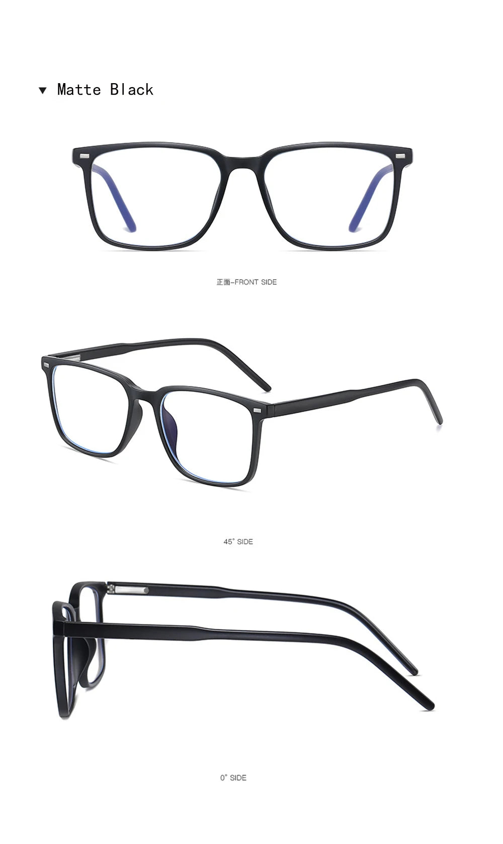 2025 Trending Blue Light Blocking Men's Glasses Gaming TR90 Matte Black Anti Ray Eyeglasses Computer Transparent Fashion Eyewear