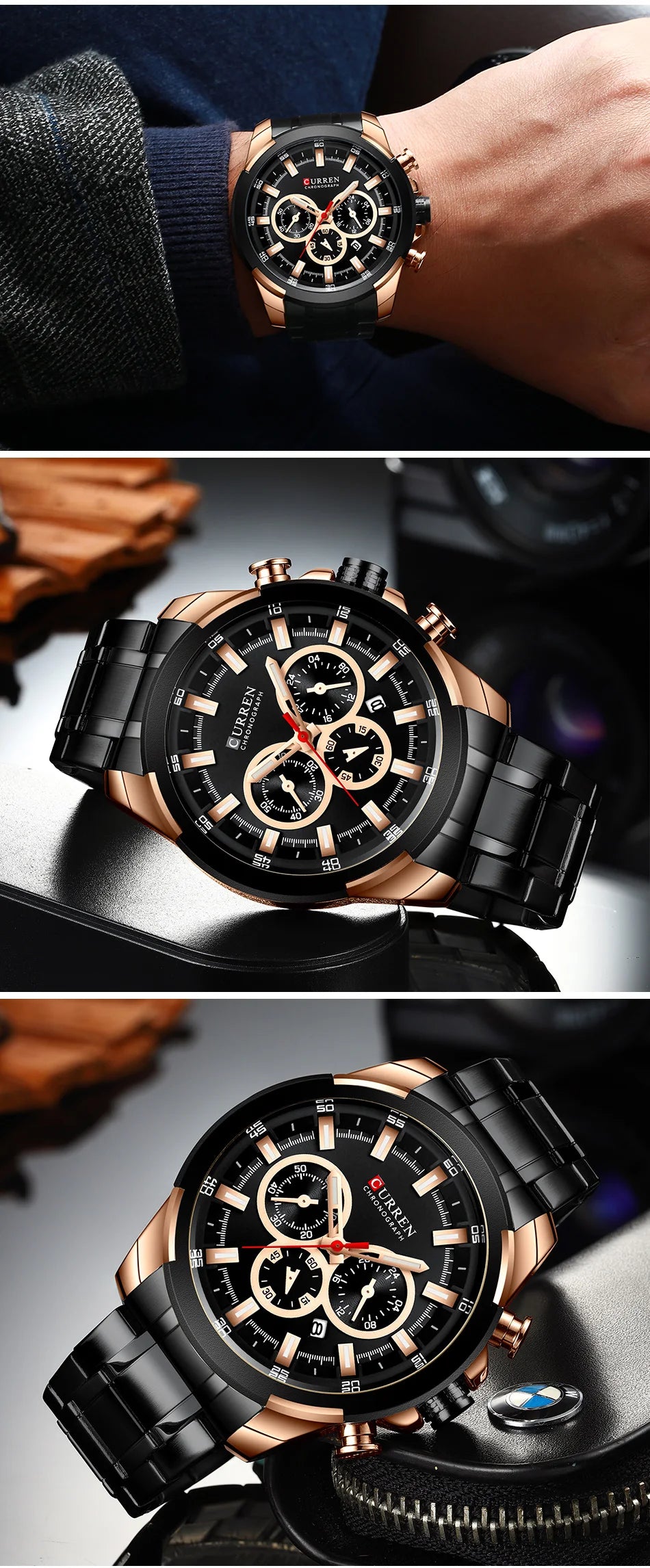 CURREN Men’s Watches Top Brand Big Sport Watch Luxury Men Military