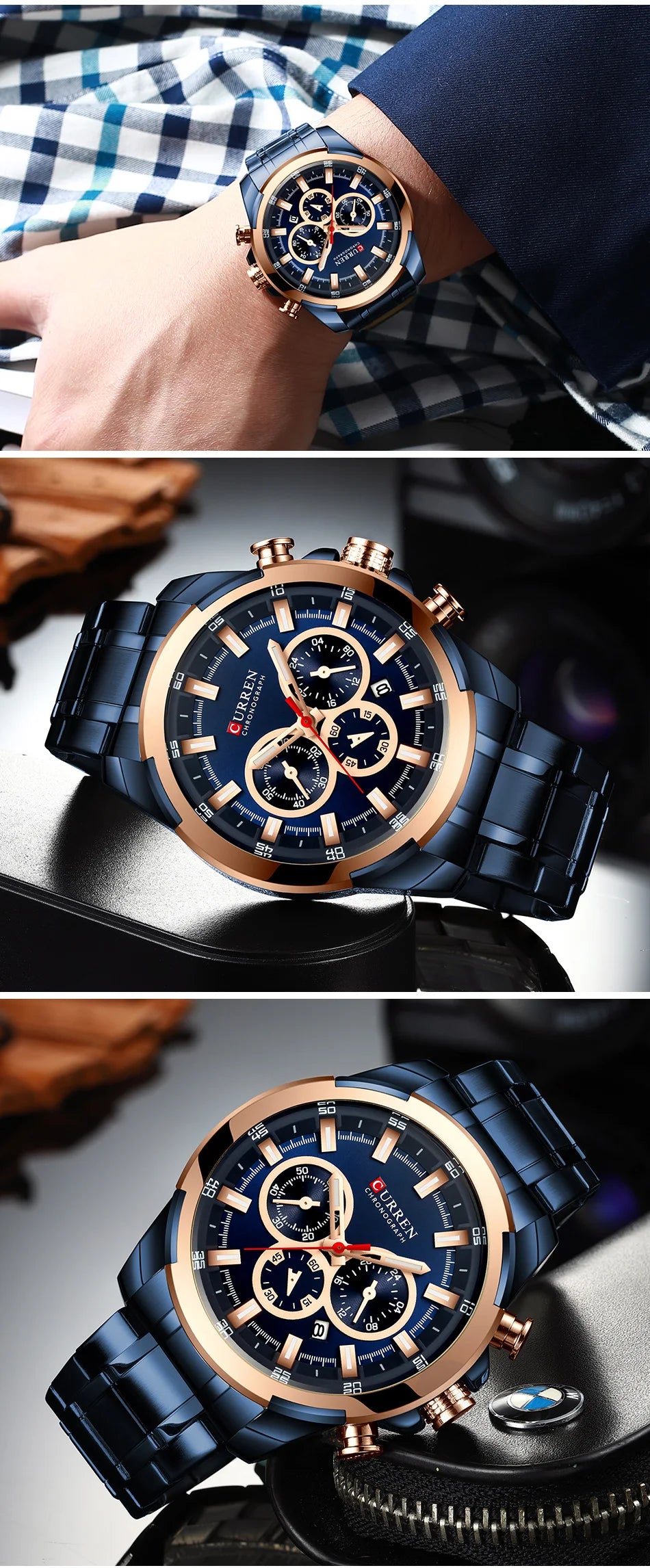 CURREN Men’s Watches Top Brand Big Sport Watch Luxury Men Military