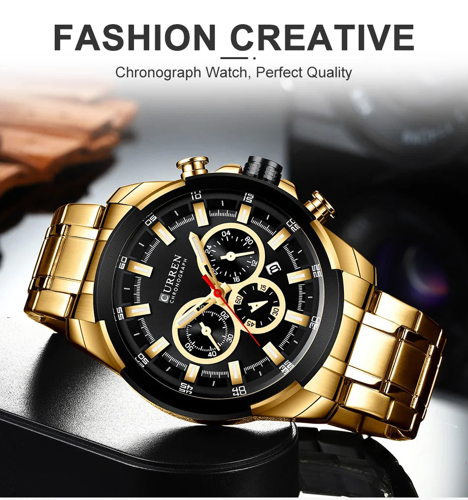 CURREN Men’s Watches Top Brand Big Sport Watch Luxury Men Military