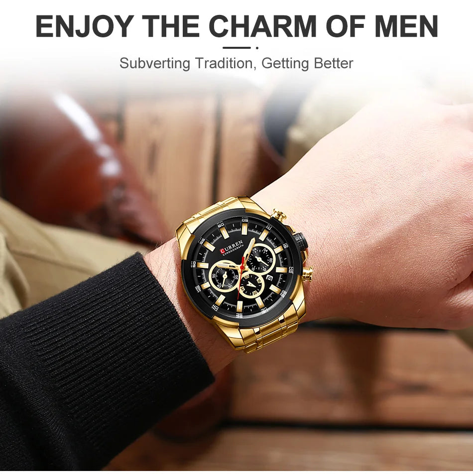 CURREN Men’s Watches Top Brand Big Sport Watch Luxury Men Military