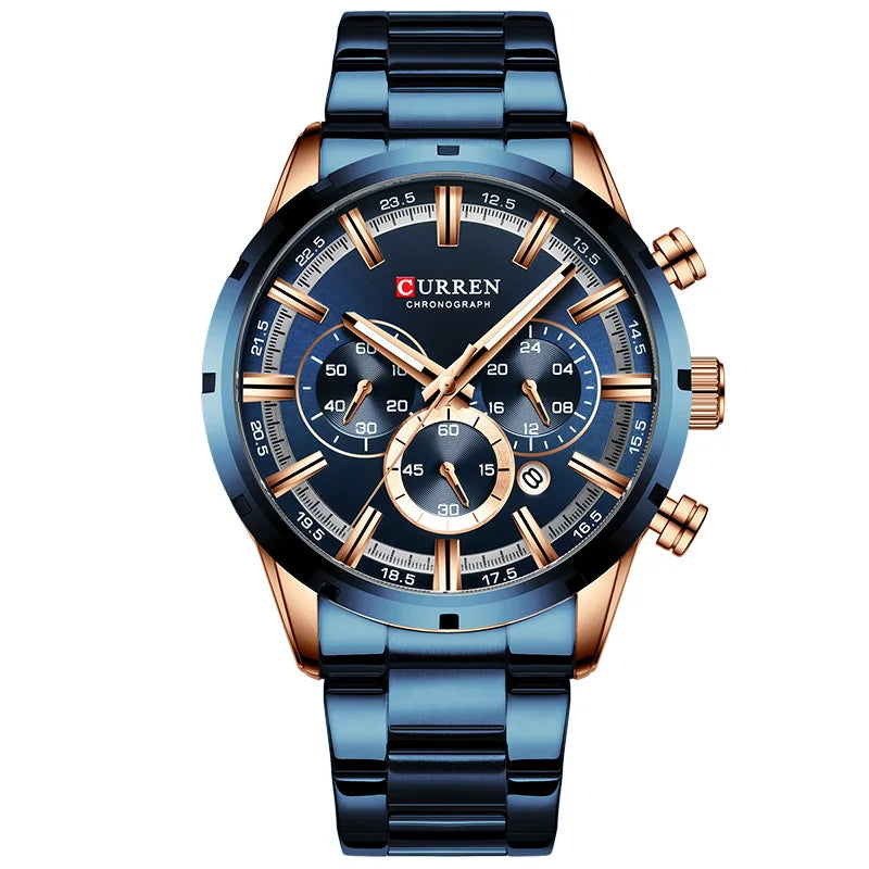 CURREN Men Watch Top Brand Luxury Sports Quartz Mens Watches Full Steel Waterproof