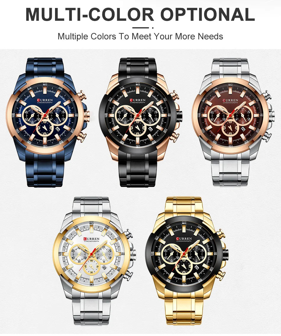 CURREN Men’s Watches Top Brand Big Sport Watch Luxury Men Military