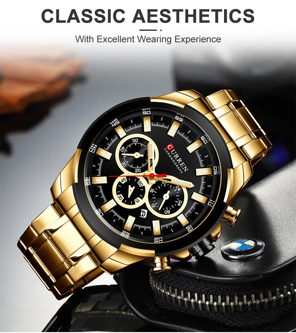 CURREN Men’s Watches Top Brand Big Sport Watch Luxury Men Military