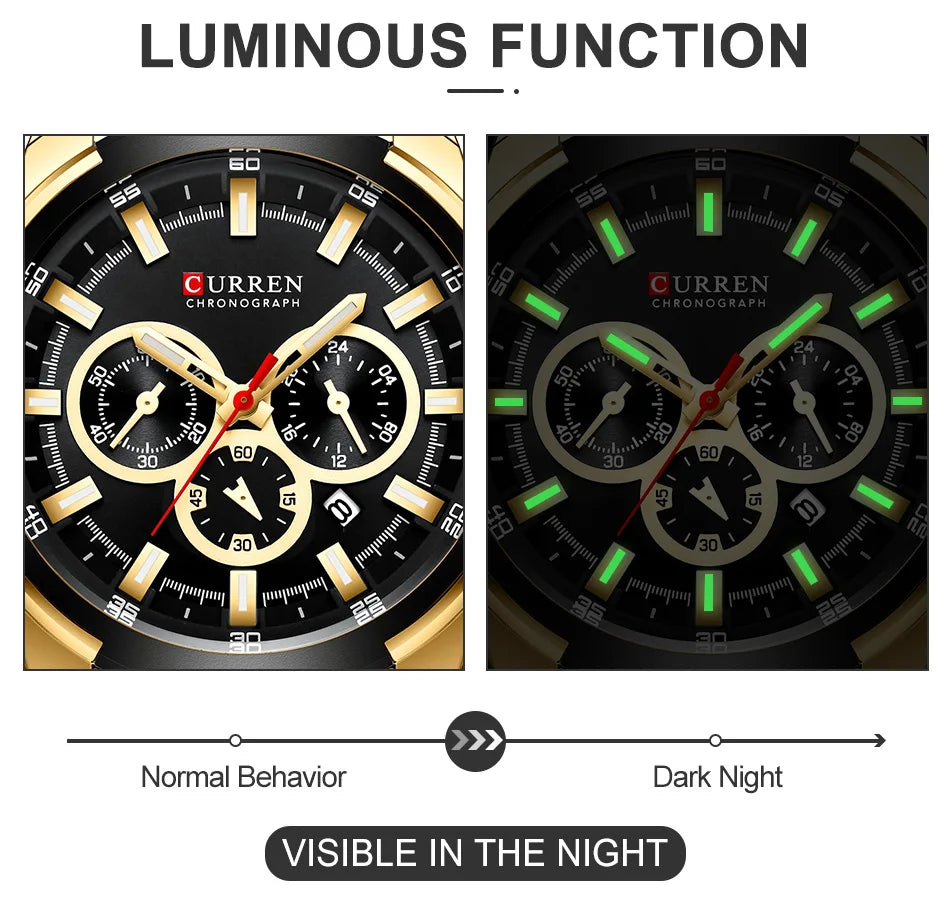 CURREN Men’s Watches Top Brand Big Sport Watch Luxury Men Military
