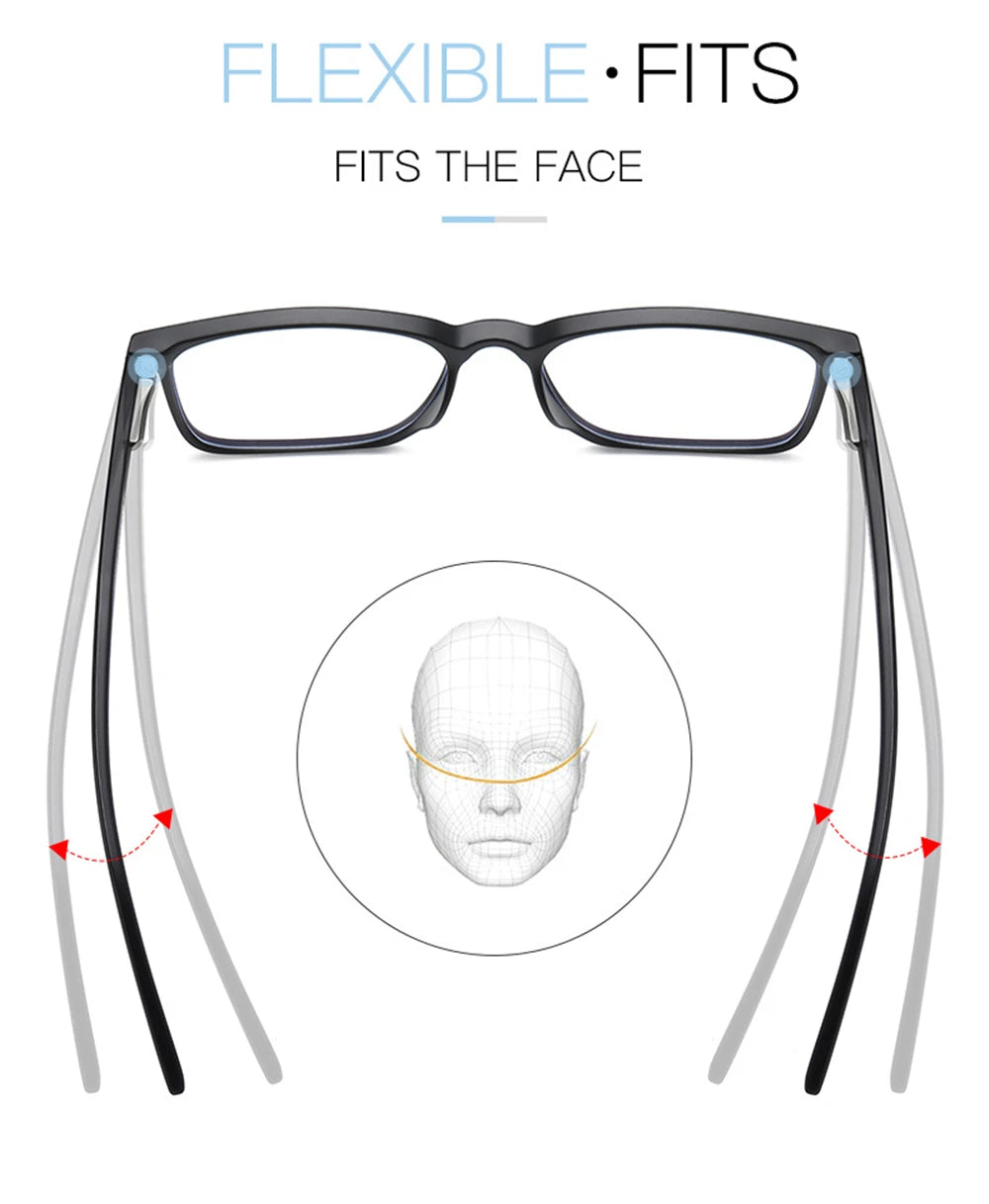 2025 Trending Blue Light Blocking Men's Glasses Gaming TR90 Matte Black Anti Ray Eyeglasses Computer Transparent Fashion Eyewear