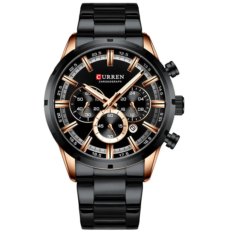 CURREN Men Watch Top Brand Luxury Sports Quartz Mens Watches Full Steel Waterproof