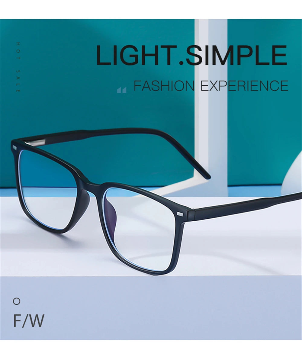 2025 Trending Blue Light Blocking Men's Glasses Gaming TR90 Matte Black Anti Ray Eyeglasses Computer Transparent Fashion Eyewear