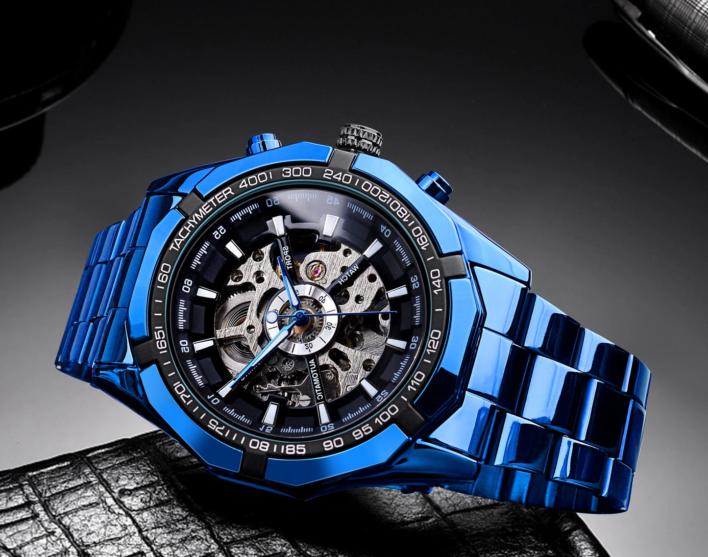 Forsining 2025 Stainless Steel Waterproof Mens Skeleton Watches