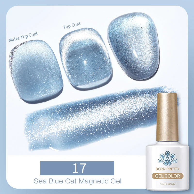 BORN PRETTY 10ml Black Glass Cat Magnetic Gel Nail Polish Punk Style Nail Art Manicure Varnis Semi Permanent Gel