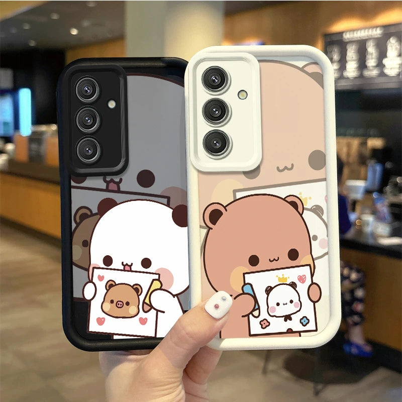 BuBu DuDu Couple Cartoon Phone Case For Samsung Galaxy S25 S24 S23 S21 Ultra Plus S24 S23 S21 S20 FE A73 A55 Soft Silicone Cover