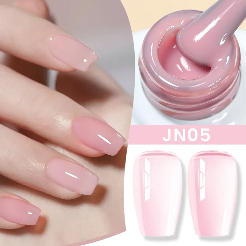 BORN PRETTY Milky White Jelly Nude Gel Nail Polish 10ml White Translucent Soak Off Gel Vernis Semi Permanent Need UV Light Cure