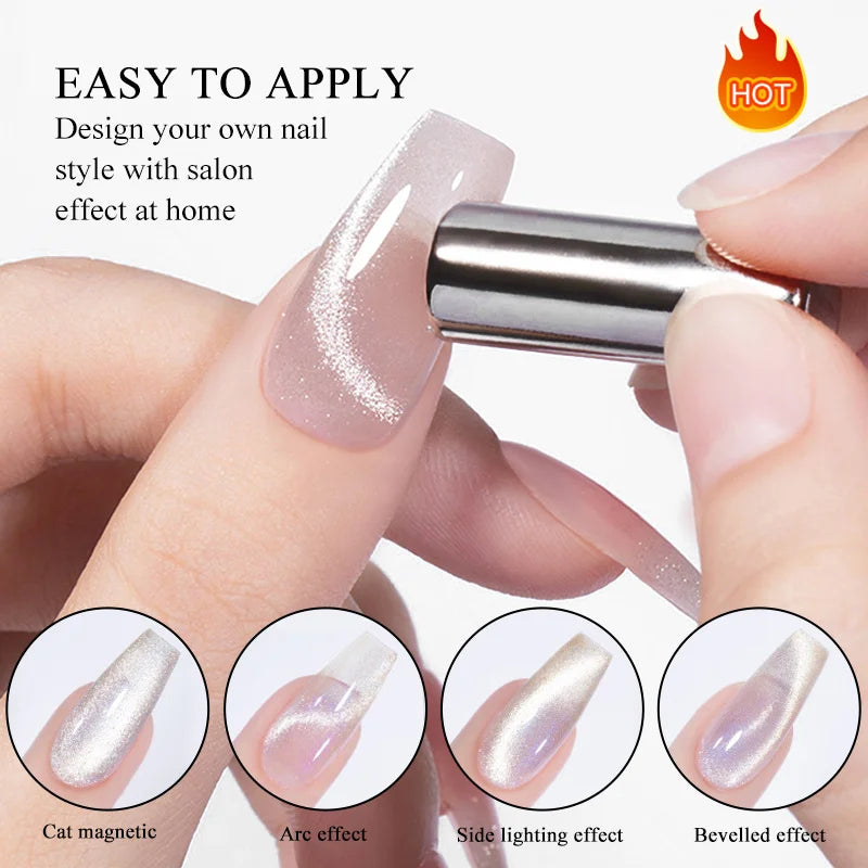 BORN PRETTY 10ml Super Shining Reflective Cat Magnetic Gel Ultra Shine Glitter Red Silver Soak Off UV LED Gel Nail Art Varnish