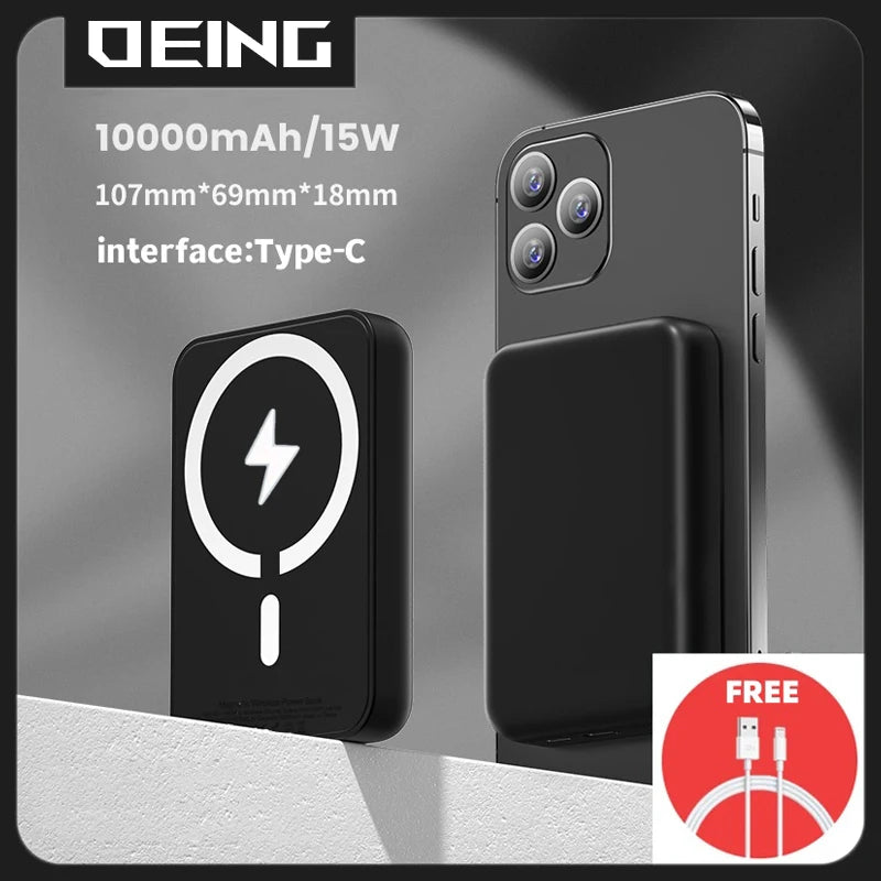 Magnetic Powerbank For iPhone Type-C External Auxiliary Battery Portable Wireless Charger For Apple Original Magsafe Power Bank