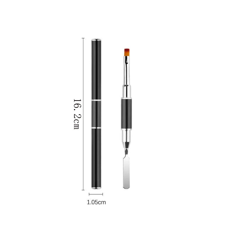New Gel Brush & Picker 2 in 1 Design Nail Brush and Spatula Gel Nail Brush Tool for Acrylic Nails Extension Gel