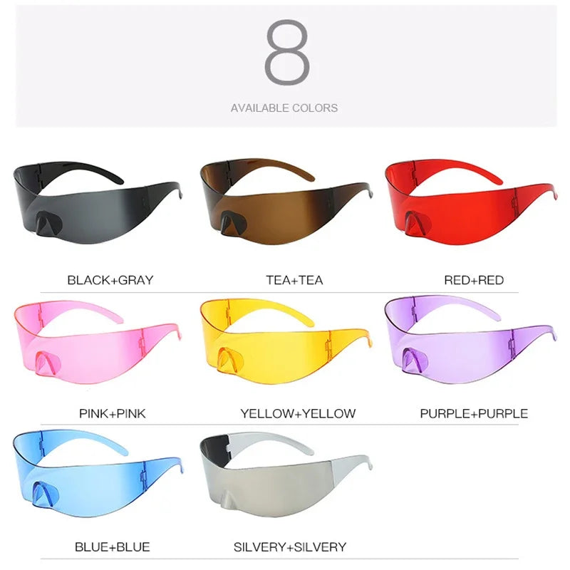 OVOYAM Punk Oversized Sunglasses Women Future Vintage Goggles for Women/Men Fashion Simple 2024 Glasses Women Gafas De Sol Mujer