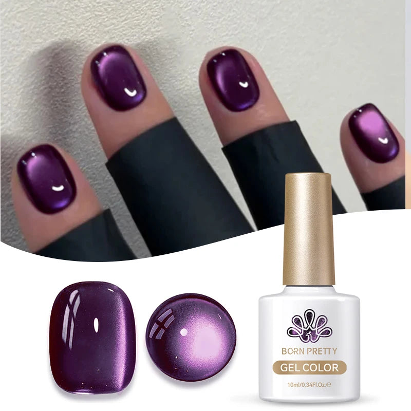 BORN PRETTY 10ml Black Glass Cat Magnetic Gel Nail Polish Punk Style Nail Art Manicure Varnis Semi Permanent Gel