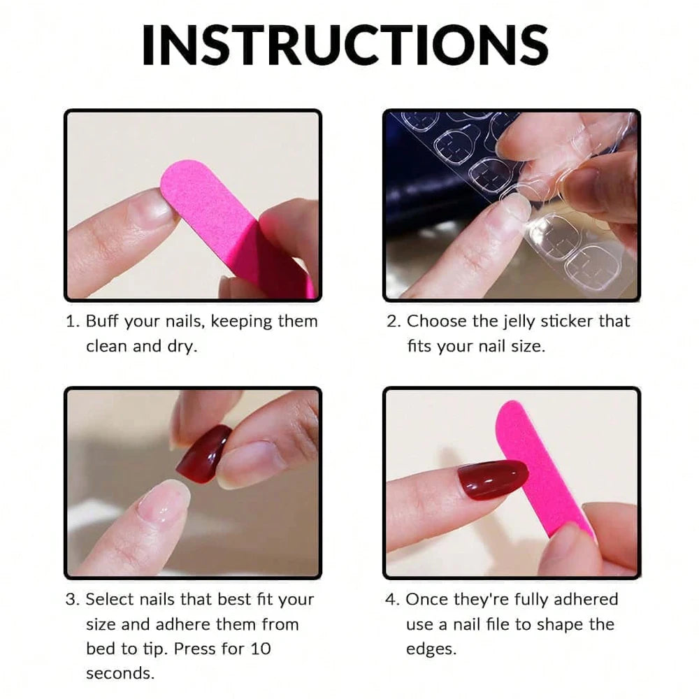 ARTAUG 24pcs Glossy Pink Press On Nails Medium Square Fake Nail Elegantstyle False Nail Full Cover Fake Nail For Stylish Women