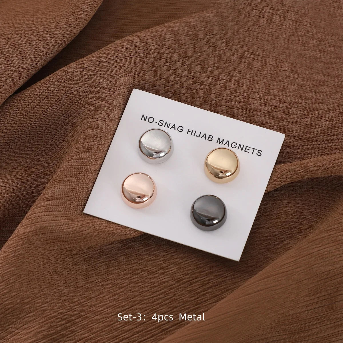 8pcs / Card Matte Magnet Hijab Pins Magnetic Brooch Headscarf Women Shawl Strong Magnetic Button Headscarf Accessories Mix Color