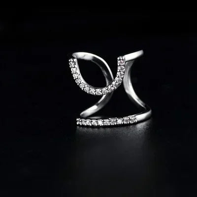 Thin Nail Rings for Women Girl Daily Fingertip Protective Cover Fashion Jewelry Double Ring Adjustable Fashion Gothic Metal Line