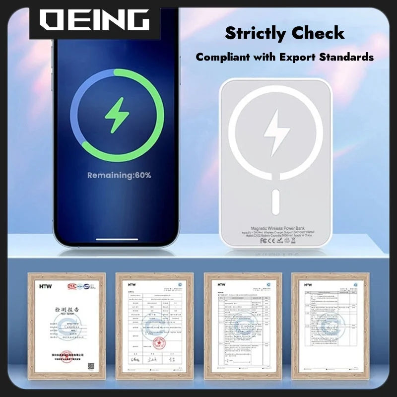 Magnetic Powerbank For iPhone Type-C External Auxiliary Battery Portable Wireless Charger For Apple Original Magsafe Power Bank