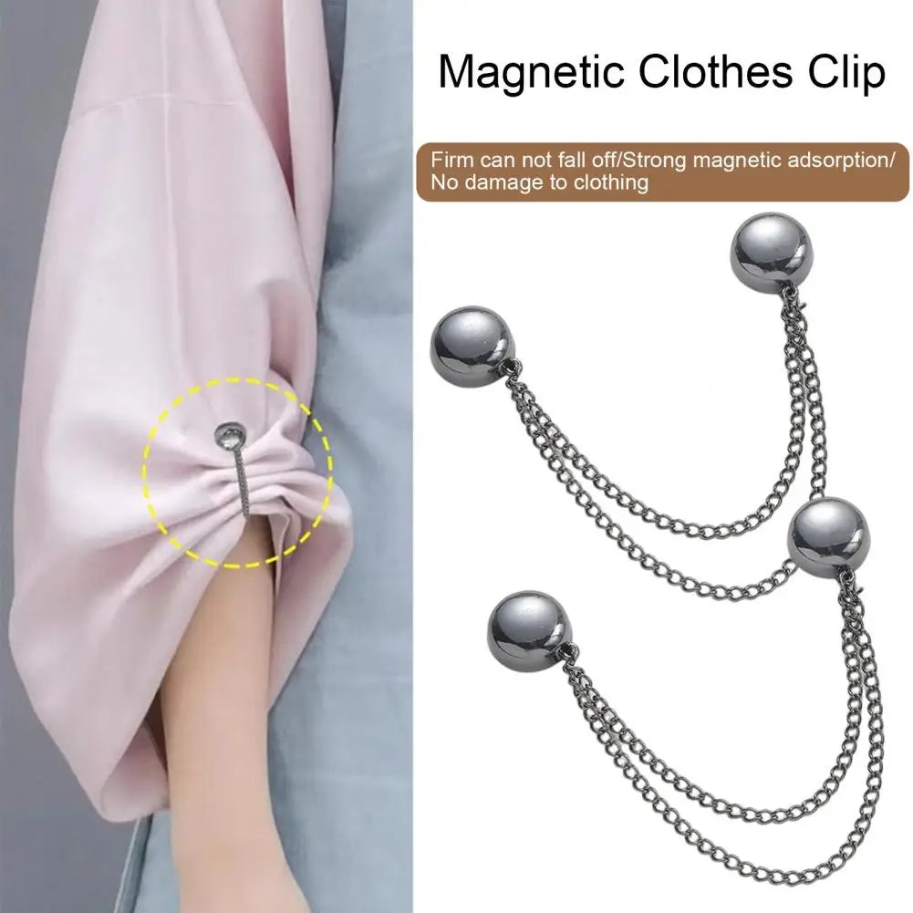 2Pcs Multi-Function Magnetic Clothing Clips Multi-Purpose Colorful Pinless Brooch Clothes Hijab Magnet Pins Magnetic Button Clip