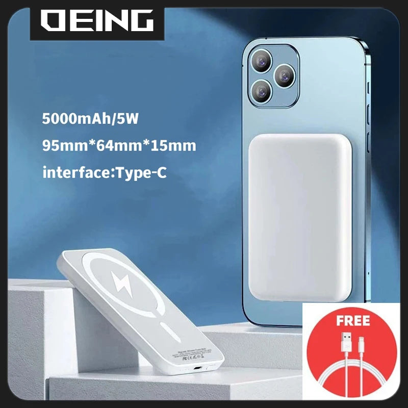 Magnetic Powerbank For iPhone Type-C External Auxiliary Battery Portable Wireless Charger For Apple Original Magsafe Power Bank