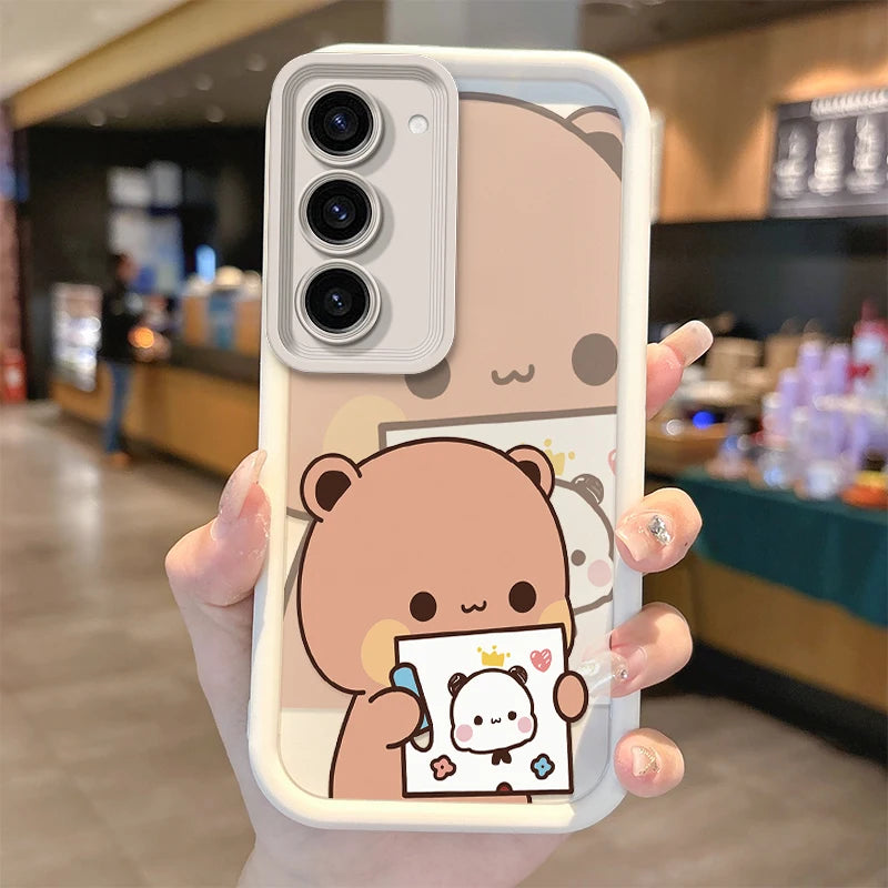 BuBu DuDu Couple Cartoon Phone Case For Samsung Galaxy S25 S24 S23 S21 Ultra Plus S24 S23 S21 S20 FE A73 A55 Soft Silicone Cover