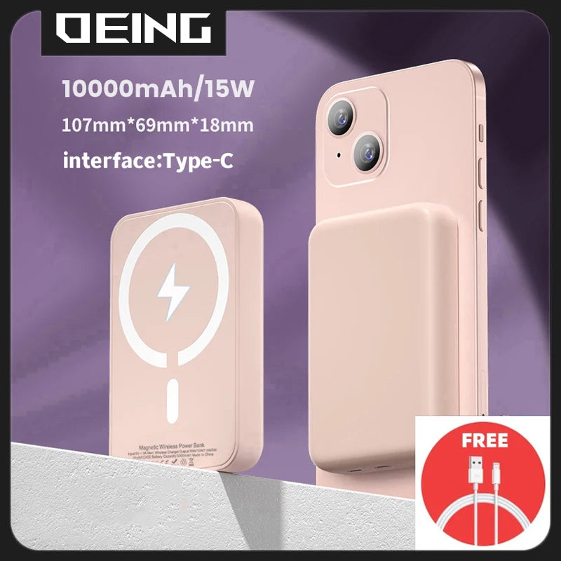 Magnetic Powerbank For iPhone Type-C External Auxiliary Battery Portable Wireless Charger For Apple Original Magsafe Power Bank