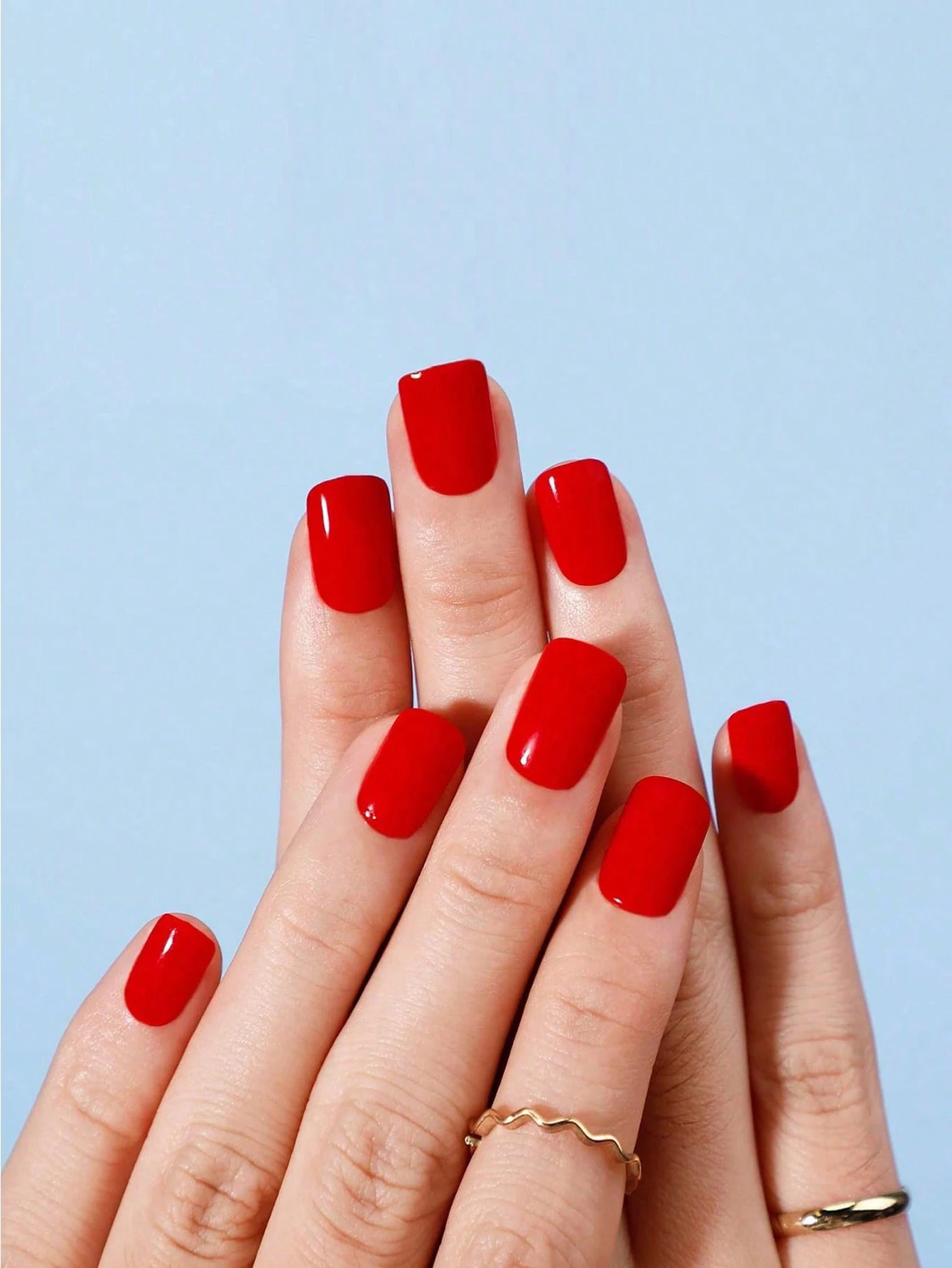 ARTAUG 24PCS Press On Nails Short Almond Wine Red High Saturation Fake Press On Nails Korean Press On Nails Valentine'S Day