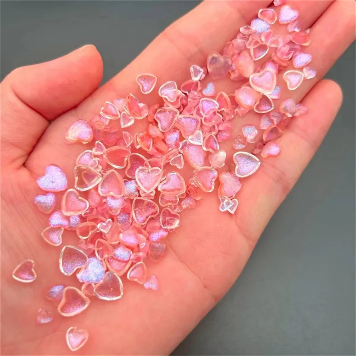 50pcs Japanese Kawaii Heart Accessories Resin Nail Art Charms Cartoon Love Nail Decorations Mixed Sizes Manicure Rhinestones DIY