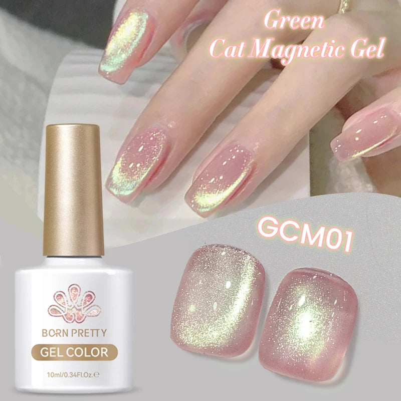 BORN PRETTY 10ml Super Shining Reflective Cat Magnetic Gel Ultra Shine Glitter Red Silver Soak Off UV LED Gel Nail Art Varnish