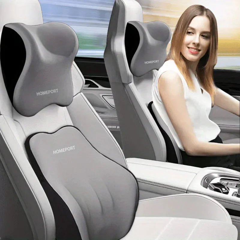 2025 Car Memory Foam Headrest Set Car Neck Pillow Car Lumbar Waist Cushion Waist Support Car Seat Pillow Accessories Tools
