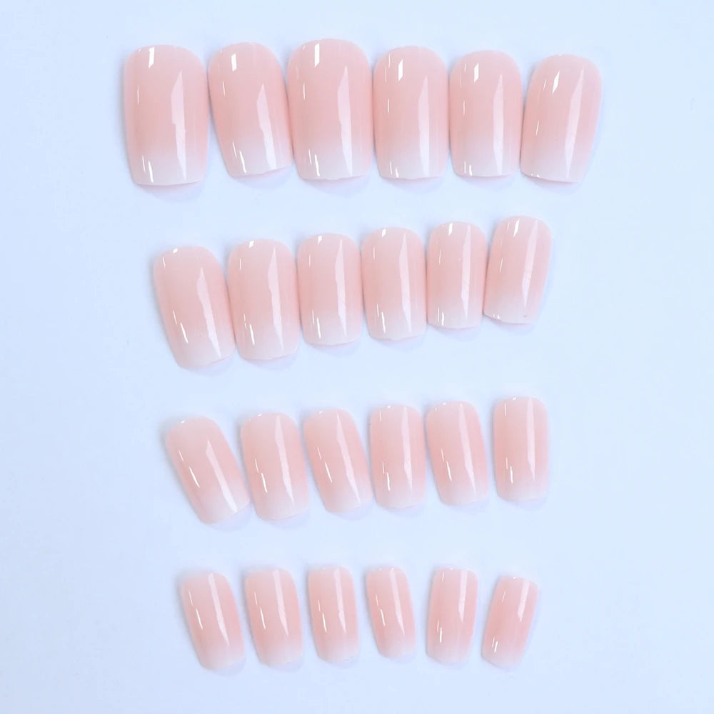 ARTAUG 24pcs Glossy Pink Press On Nails Medium Square Fake Nail Elegantstyle False Nail Full Cover Fake Nail For Stylish Women