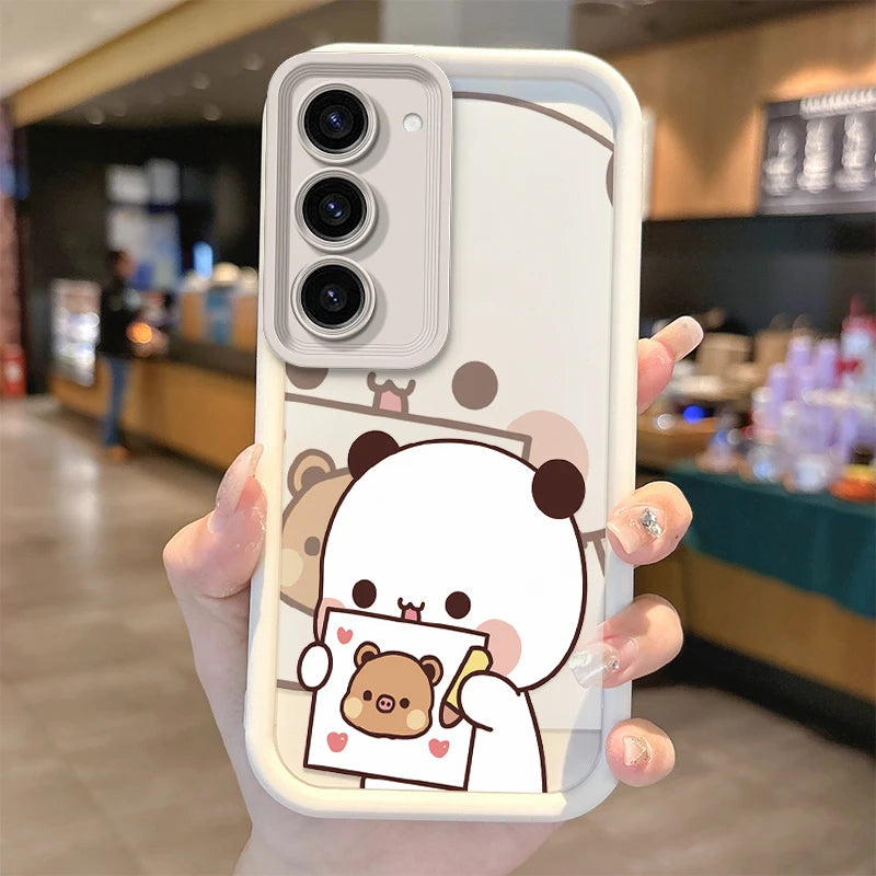 BuBu DuDu Couple Cartoon Phone Case For Samsung Galaxy S25 S24 S23 S21 Ultra Plus S24 S23 S21 S20 FE A73 A55 Soft Silicone Cover