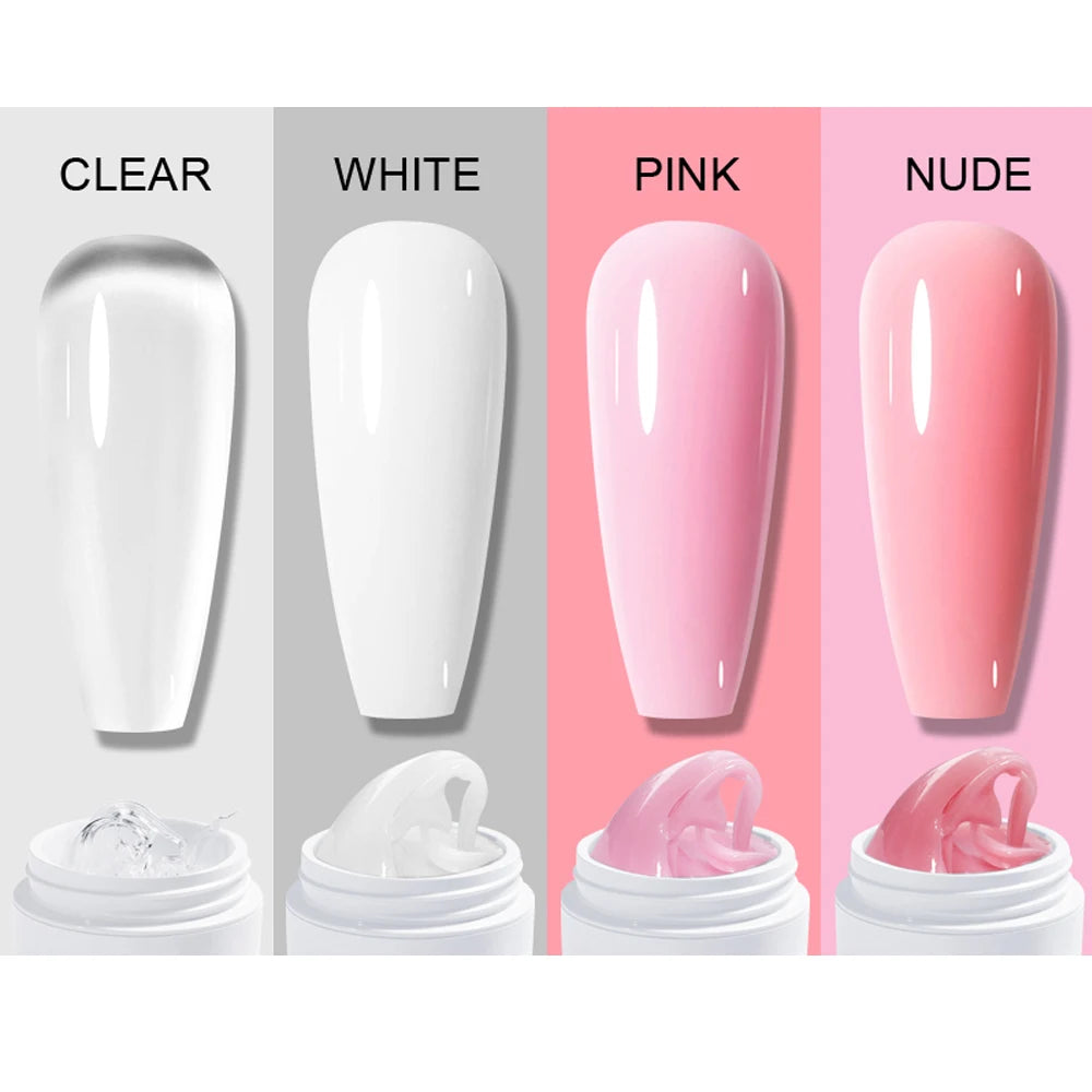 5/15ml Clear Non-Stick Hand Extension Gel Nail Polish 3D Shaping/Sculpting/Carving UV/LED Gel Milky Jelly Hard Gel Manicure DIY