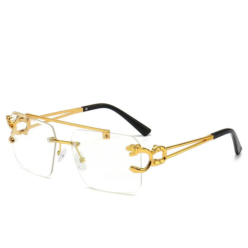 Luxury Square Sunglasses Man Woman Brand Designer Vintage Rimless Sun Glasses Male Female Fashion Retro Mirror Oculos De Sol