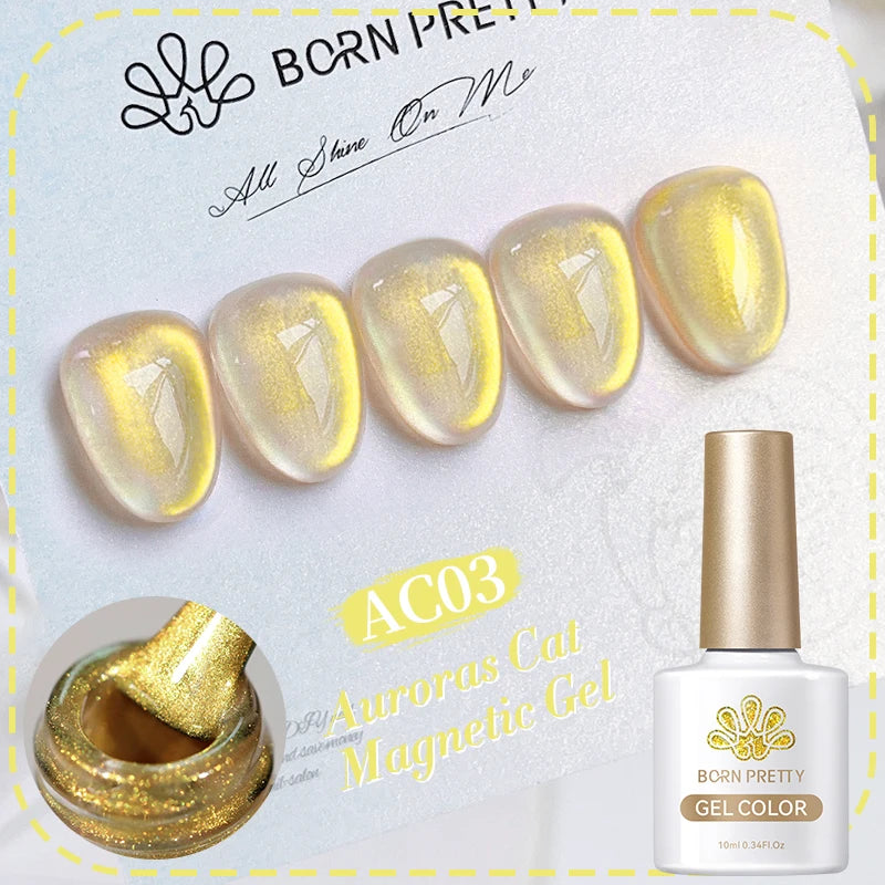 BORN PRETTY 10ml Super Shining Reflective Cat Magnetic Gel Ultra Shine Glitter Red Silver Soak Off UV LED Gel Nail Art Varnish