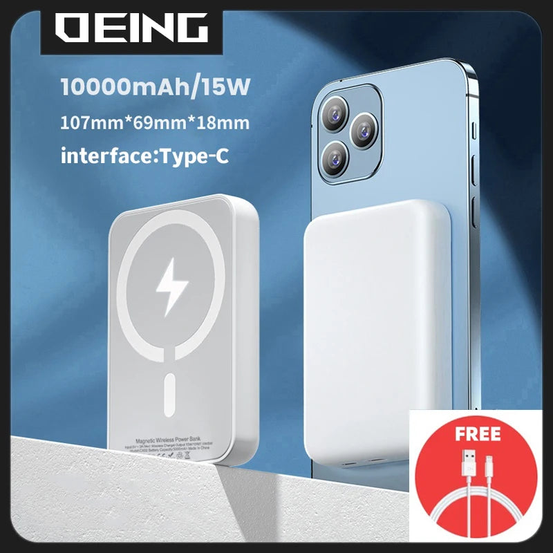 Magnetic Powerbank For iPhone Type-C External Auxiliary Battery Portable Wireless Charger For Apple Original Magsafe Power Bank