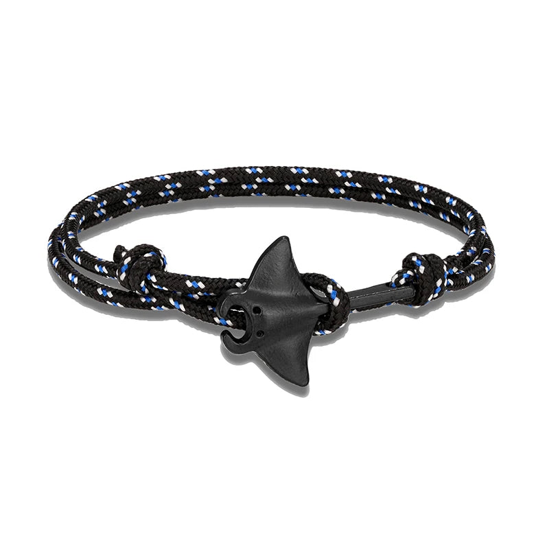 Ocean Animals Cute Manta Ray Bracelet Men Women Adjustable Paracord Rope Couple Bracelets Summer Beach Surfing Party Bangle Gift