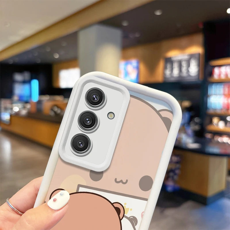 BuBu DuDu Couple Cartoon Phone Case For Samsung Galaxy S25 S24 S23 S21 Ultra Plus S24 S23 S21 S20 FE A73 A55 Soft Silicone Cover