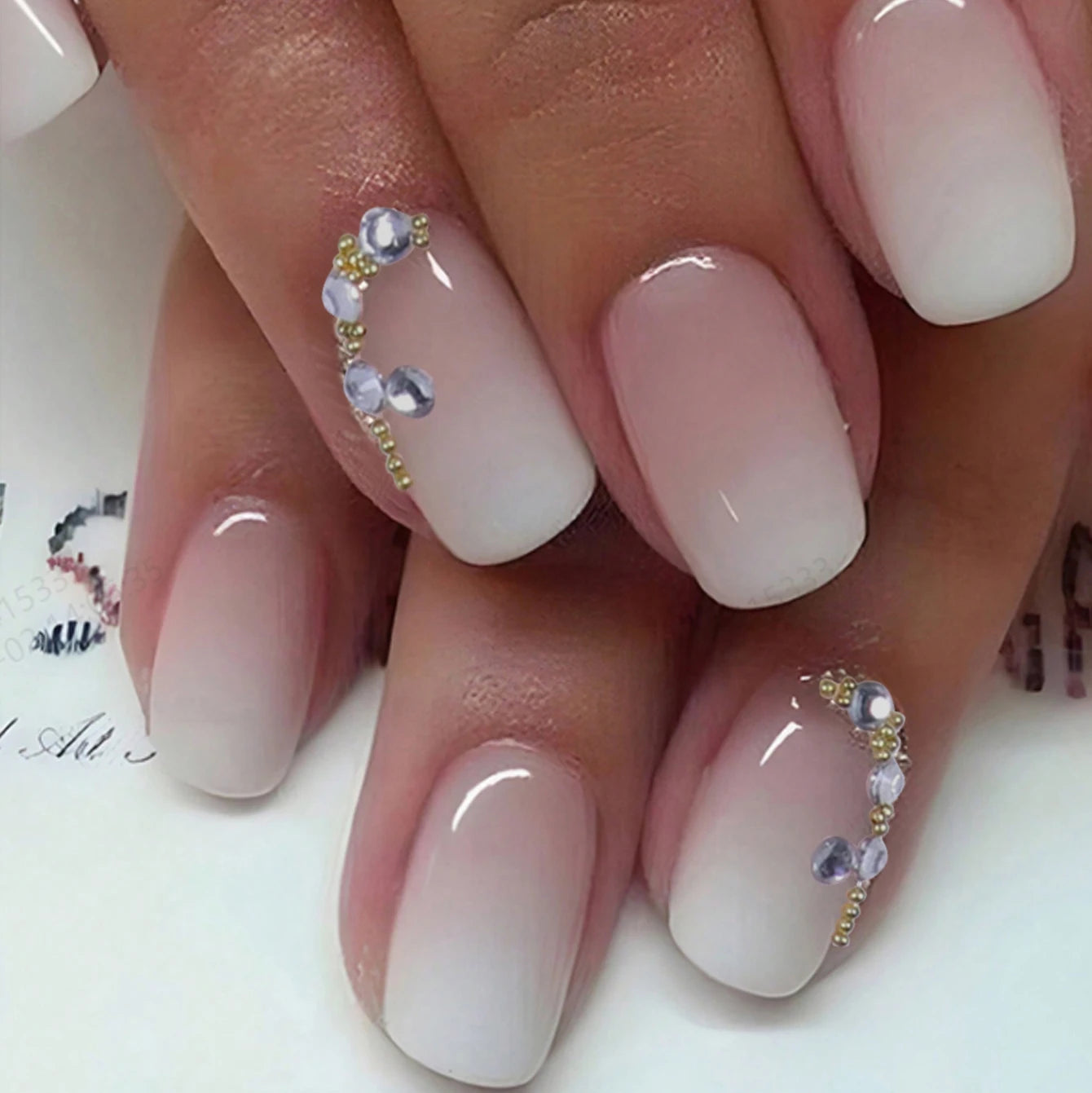 ARTAUG 24pcs Glossy Pink Press On Nails Medium Square Fake Nail Elegantstyle False Nail Full Cover Fake Nail For Stylish Women