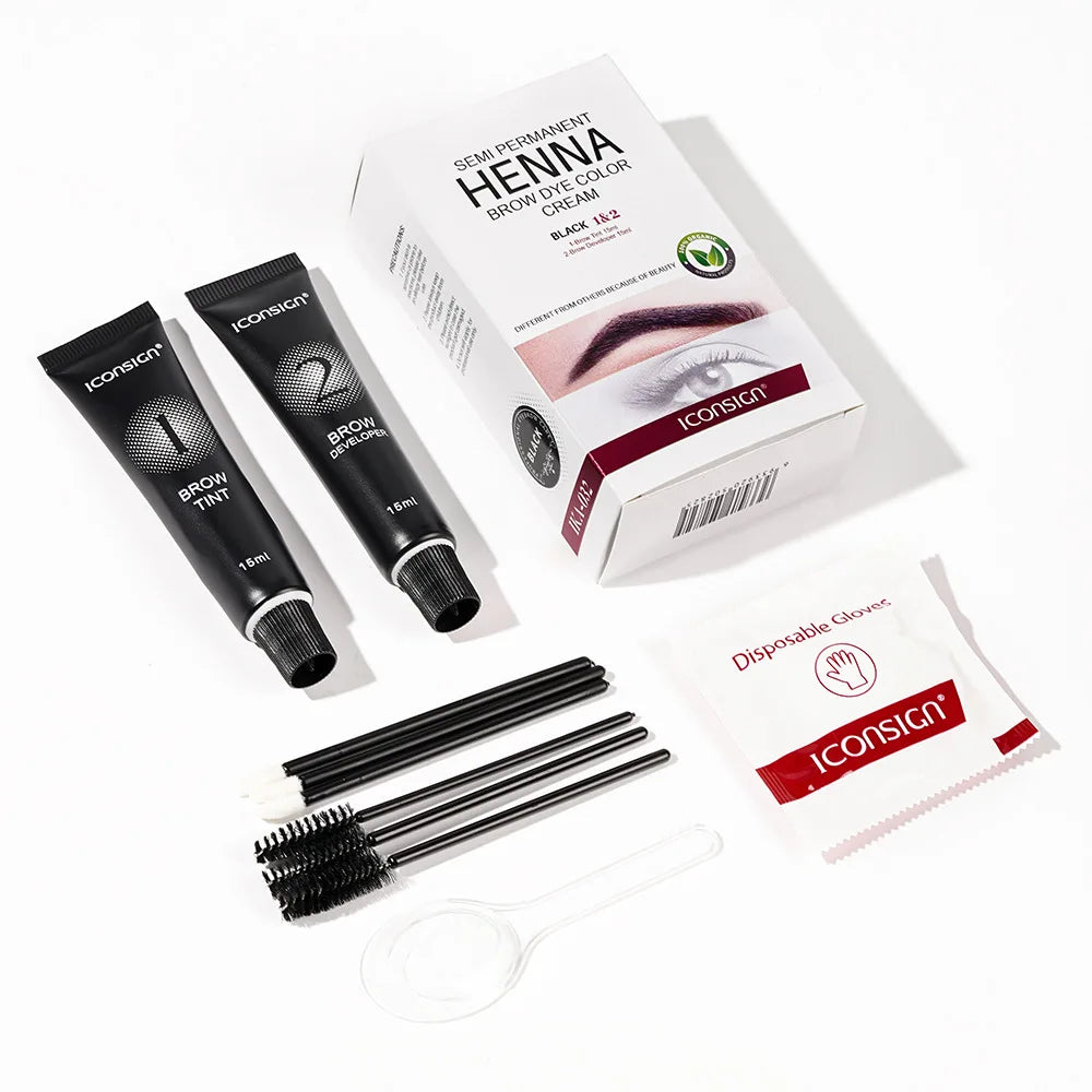 Eyelash Eyebrow Tint Permanent Dye Kit Waterproof Lasting Fast Tint Henna Brow Enhancers Cream Gel Makeup Tool