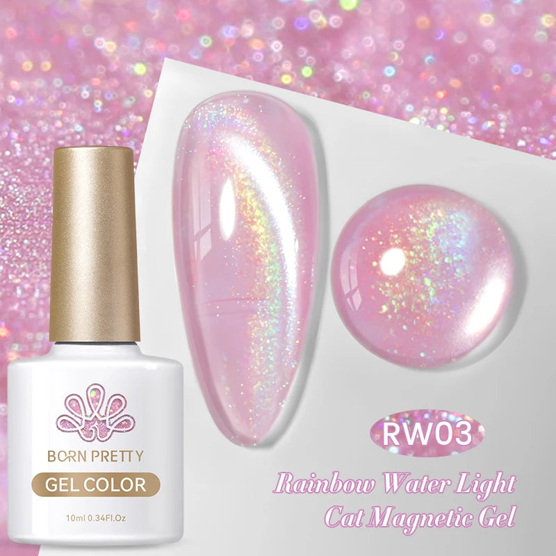BORN PRETTY 10ml Super Shining Reflective Cat Magnetic Gel Ultra Shine Glitter Red Silver Soak Off UV LED Gel Nail Art Varnish