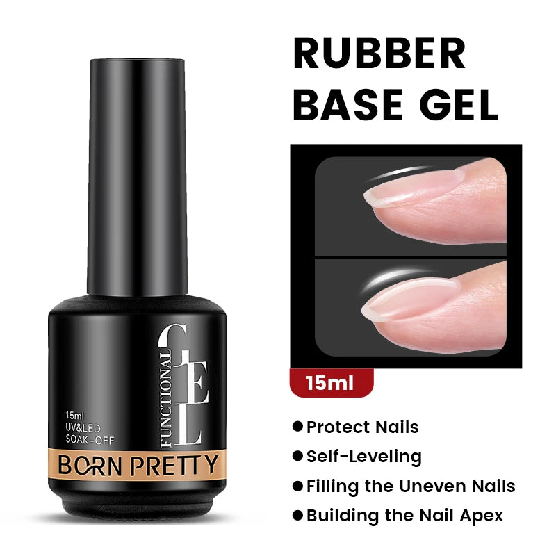 BORN PRETTY 30ml Glitter Acrylic Gel Finger Extension Nail Polish Silver Pink Extension Gel Polish Soak Off Nail Slip Solution