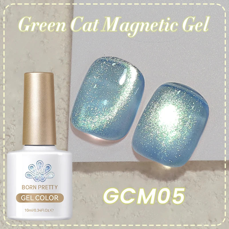 BORN PRETTY 10ml Super Shining Reflective Cat Magnetic Gel Ultra Shine Glitter Red Silver Soak Off UV LED Gel Nail Art Varnish