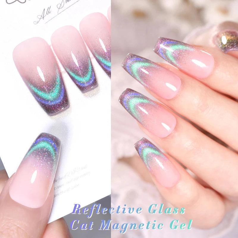 BORN PRETTY 10ml Black Glass Cat Magnetic Gel Nail Polish Punk Style Nail Art Manicure Varnis Semi Permanent Gel