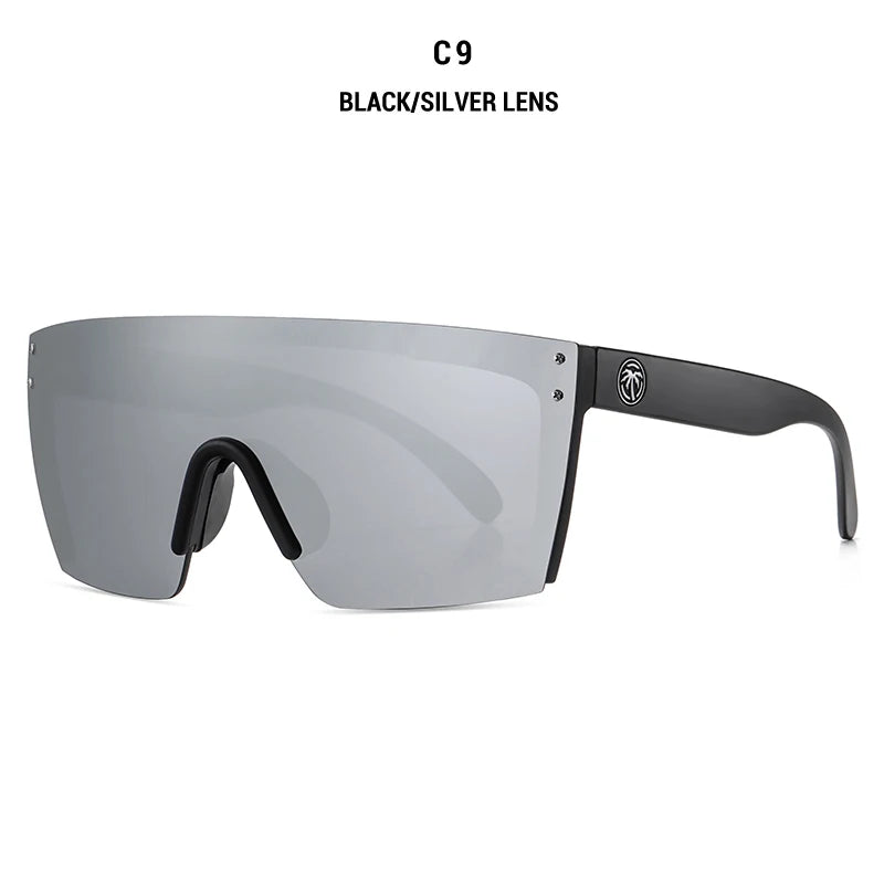 NEW luxury BRAND Mirrored Polarized lens heat wave Sunglasses men sport goggle uv400 protection with case