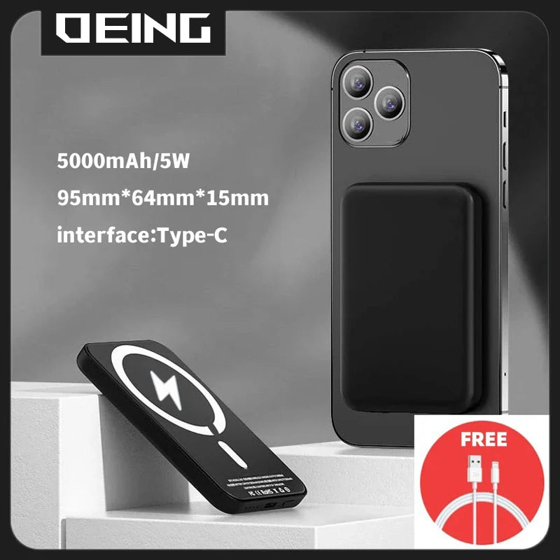 Magnetic Powerbank For iPhone Type-C External Auxiliary Battery Portable Wireless Charger For Apple Original Magsafe Power Bank